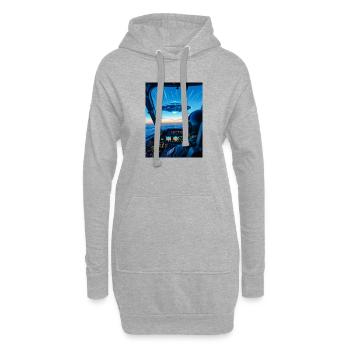 UFO Cockpit – Blick ins Unbekannte - Hoodie-Kleid - Grau meliert - Vorne