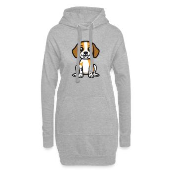 Beagle Hund Halloween Comic Lustig - Hoodie-Kleid - Grau meliert - Vorne