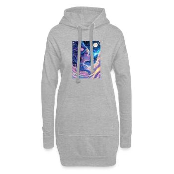 Fille dans la galaxie - Sweat-shirt à capuche long Femme - gris chiné - Devant