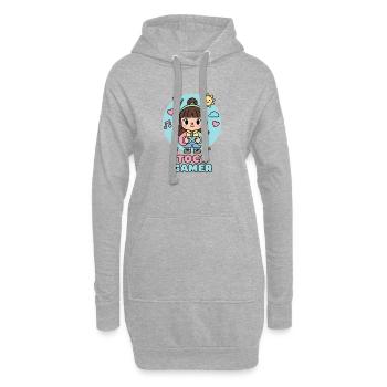 Toca Gamer Kawaii Joie de jouer - Sweat-shirt à capuche long Femme - gris chiné - Devant