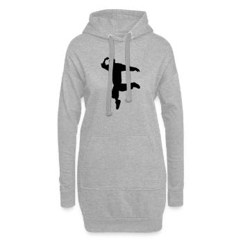 B-Boy Silhouette – Breakdance Move - Hoodie-Kleid - Grau meliert - Vorne
