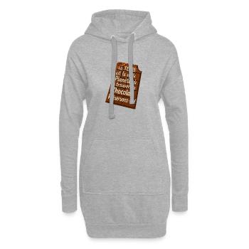 Chocolat Terre Sauvez-la - Sweat-shirt à capuche long Femme - gris chiné - Devant
