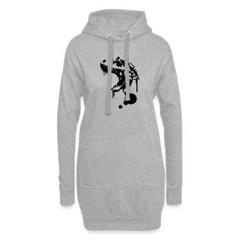 Dinosaurier - Hoodie-Kleid - Grau meliert - Vorne