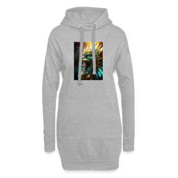 Le serpent à plumes de la lumière - Sweat-shirt à capuche long Femme - gris chiné - Devant