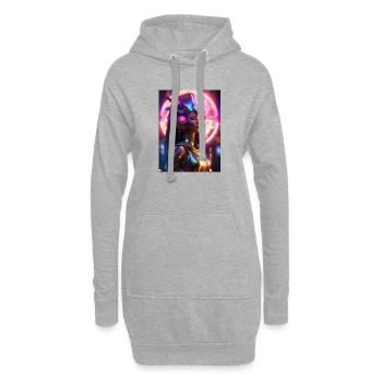 Hathor – Déesse du Son Céleste - Sweat-shirt à capuche long Femme - gris chiné - Devant