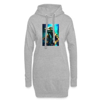 Sobek – Wächter des Nils - Hoodie-Kleid - Grau meliert - Vorne