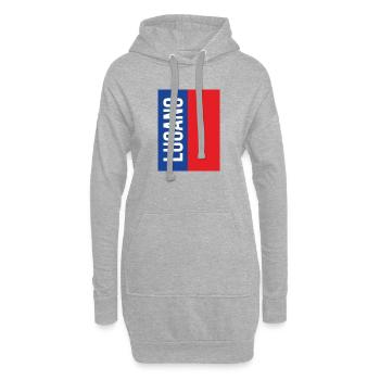 T-shirt souvenir Lugano Tessin - Sweat-shirt à capuche long Femme - gris chiné - Devant