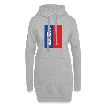 Mendrisio Bleu Rouge Vertical - Sweat-shirt à capuche long Femme - gris chiné - Devant