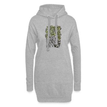 Feuilles en éventail avec racines pendantes - Sweat-shirt à capuche long Femme - gris chiné - Devant