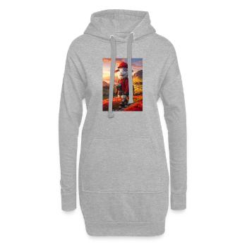 Schafe wandern bei Sonnenuntergang - Hoodie-Kleid - Grau meliert - Vorne