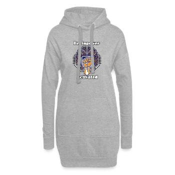 Aktivierte Gehirnleistung - Hoodie-Kleid - Grau meliert - Vorne