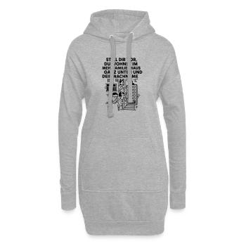 Mehrfamilienhaus Lustig Licht - Hoodie-Kleid - Grau meliert - Vorne