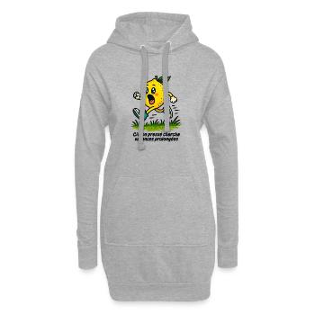 Citron pressé cherche vacances prolongées - Sweat-shirt à capuche long Femme - gris chiné - Devant