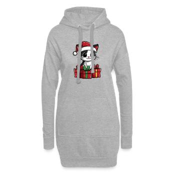 Katze Weihnachten Geschenke - Hoodie-Kleid - Grau meliert - Vorne