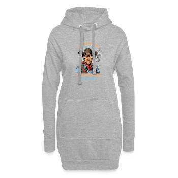 Western Cowboy mit Zigarre wiederspricht dem Chef - Hoodie-Kleid - Grau meliert - Vorne