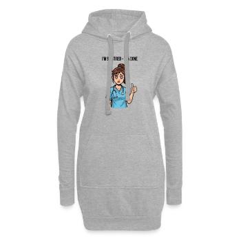 Infirmière aidante qui dit - Sweat-shirt à capuche long Femme - gris chiné - Devant