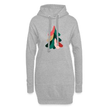 Sapin de Noël coloré pour Noël - Sweat-shirt à capuche long Femme - gris chiné - Devant
