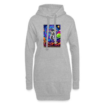 Astronaute dans l’univers du graffiti - Sweat-shirt à capuche long Femme - gris chiné - Devant