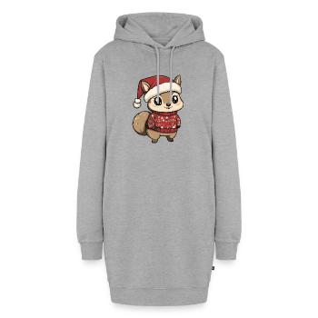 Noël de Noël Écureuil - Sweat-shirt à capuche long Femme - gris chiné - Devant