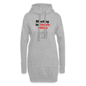 Meeting im Home Office – Laptoplife, Handy, chill - Hoodie-Kleid - Grau meliert - Vorne