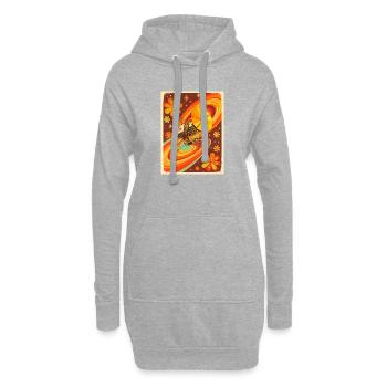 Sonde spatiale psychédélique dans un univers rétro - Sweat-shirt à capuche long Femme - gris chiné - Devant