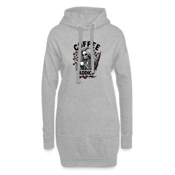 Kaffee bis zum Tod - Hoodie-Kleid - Grau meliert - Vorne