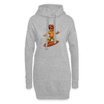 Surfer style hawaïen - Sweat-shirt à capuche long Femme - gris chiné - Devant