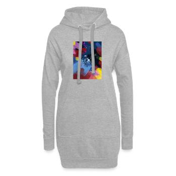 Farbexplosion Tintenstreifen - Hoodie-Kleid - Grau meliert - Vorne