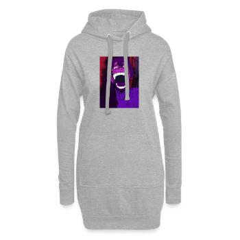 Verfluchtes Lachen - Hoodie-Kleid - Grau meliert - Vorne