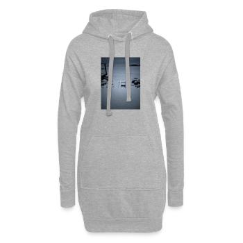 Moment hivernal du pont enneigé - Sweat-shirt à capuche long Femme - gris chiné - Devant