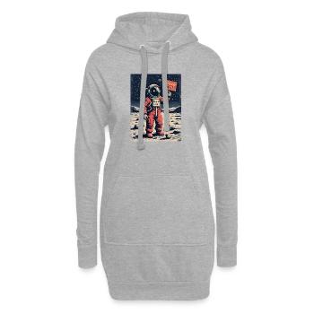 Astronaut mit Botschaft - Hoodie-Kleid - Grau meliert - Vorne