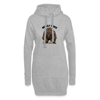 Grizzly Force Ours Musclé Fitness - Sweat-shirt à capuche long Femme - gris chiné - Devant