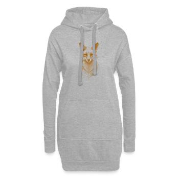 Wolfkopf mit Mandala-Krone - Hoodie-Kleid - Grau meliert - Vorne