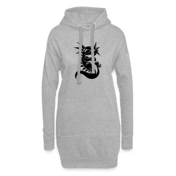 Cooler Axolotl – Sonnenbrille & Attitüde - Hoodie-Kleid - Grau meliert - Vorne