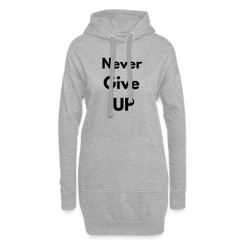 Never give up - Sweat-shirt à capuche long Femme - gris chiné - Devant