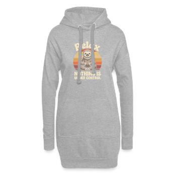 Entspann dich Faultier, Zen-Sonnenuntergang - Hoodie-Kleid - Grau meliert - Vorne