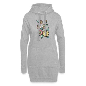 Buntglas-Bloom-Trio - Hoodie-Kleid - Grau meliert - Vorne