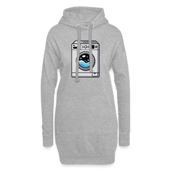 Waschmaschine Comic süß Kawaii - Hoodie-Kleid - Grau meliert - Vorne