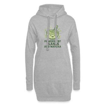 Matcha Kraft aus Pflanzen - Hoodie-Kleid - Grau meliert - Vorne