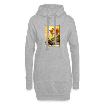 Carte de tarot sirène vintage - Sweat-shirt à capuche long Femme - gris chiné - Devant
