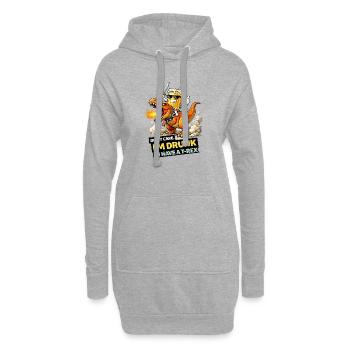 Dessin animé du cavalier T-Rex ivre - Sweat-shirt à capuche long Femme - gris chiné - Devant