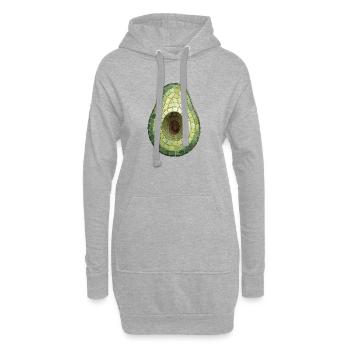 Avocado Mosaik - Modernes Foodie Geschenk - Hoodie-Kleid - Grau meliert - Vorne