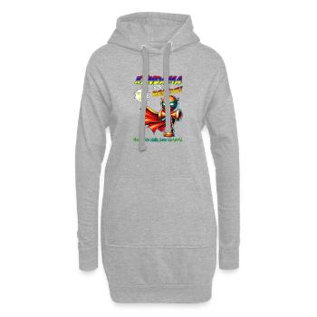 Kendama Hero: Rette die Welt - Hoodie-Kleid - Grau meliert - Vorne