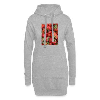 Erdbeeren - Hoodie-Kleid - Grau meliert - Vorne