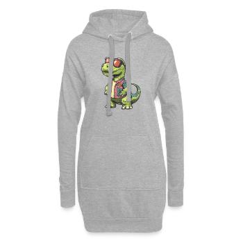 Vacances de bandes dessinées Dinosaur Brontosaurus - Sweat-shirt à capuche long Femme - gris chiné - Devant