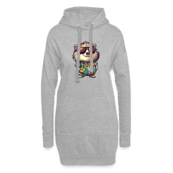 Vacances de bandes dessinées du hérisson - Sweat-shirt à capuche long Femme - gris chiné - Devant