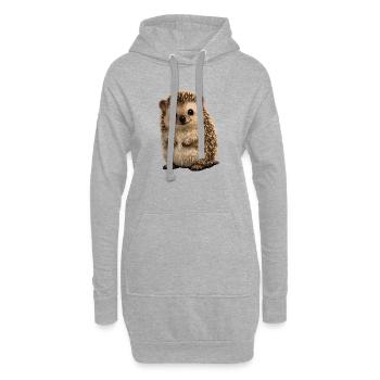 Kleiner Igel-Sticky Fell - Hoodie-Kleid - Grau meliert - Vorne