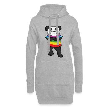 Panda Rainbow Pride  with Attitude - Hoodie-Kleid - Grau meliert - Vorne