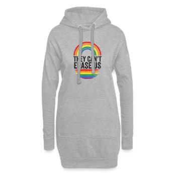 LGBTQ-Pride-Monat – Sie können uns nicht auslöschen - Hoodie-Kleid - Grau meliert - Vorne