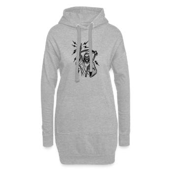 Main de roche dure - Sweat-shirt à capuche long Femme - gris chiné - Devant
